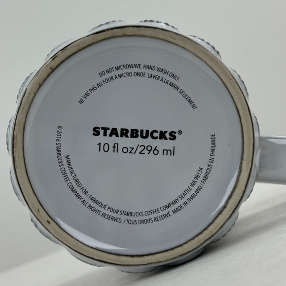 Starbucks 2016 Anniversary Coffee Mug Gray Gold Mermaid Scales Scallops 10 Fl Oz - Picture 6 of 9